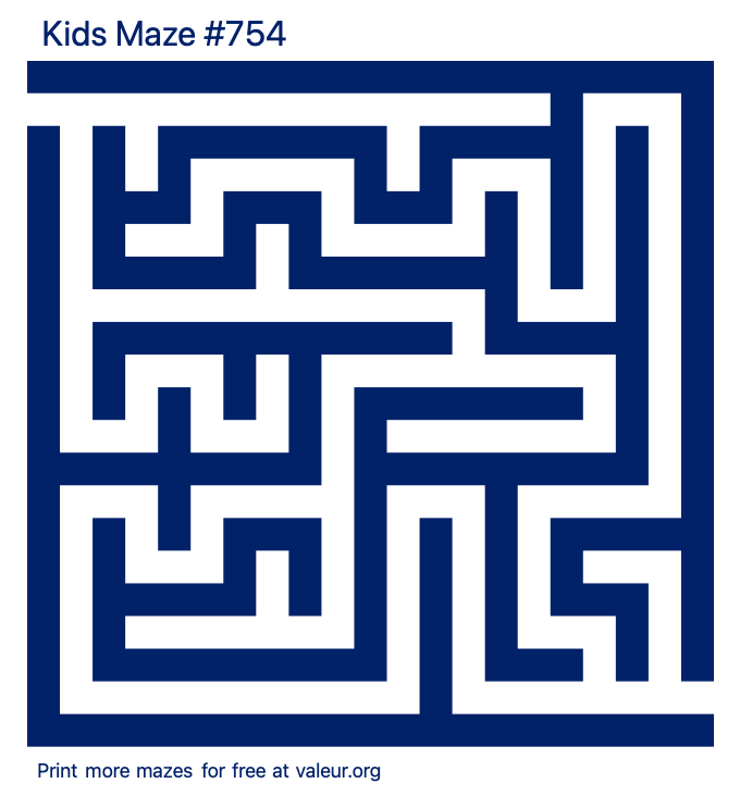 Free Printable Kids Maze number 754