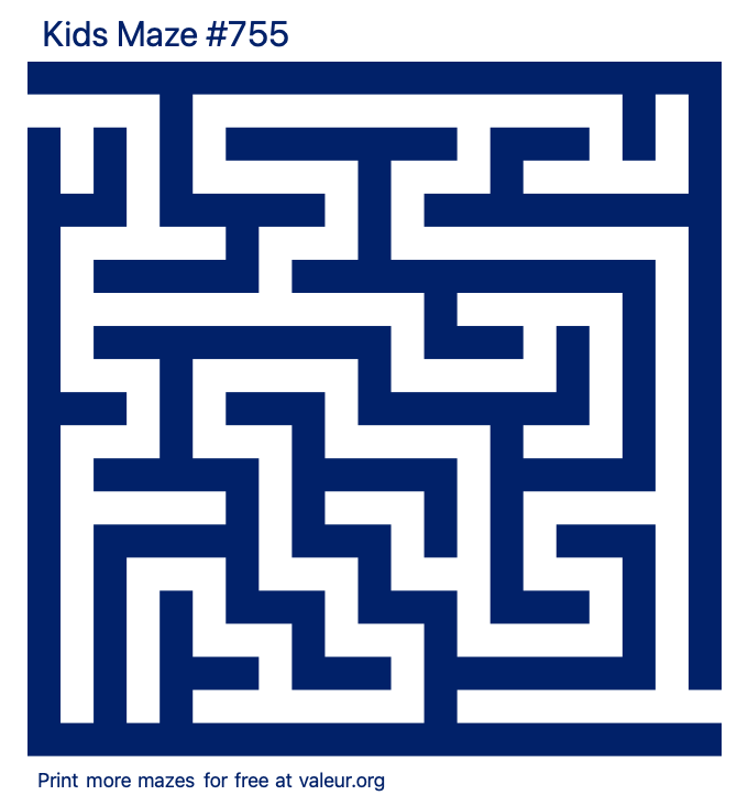 Free Printable Kids Maze number 755