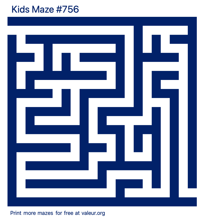 Free Printable Kids Maze number 756