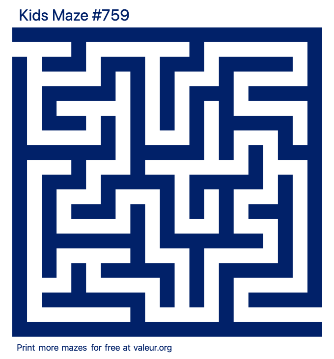 Free Printable Kids Maze number 759