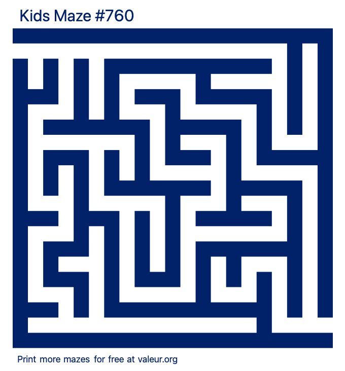 Free Printable Kids Maze number 760