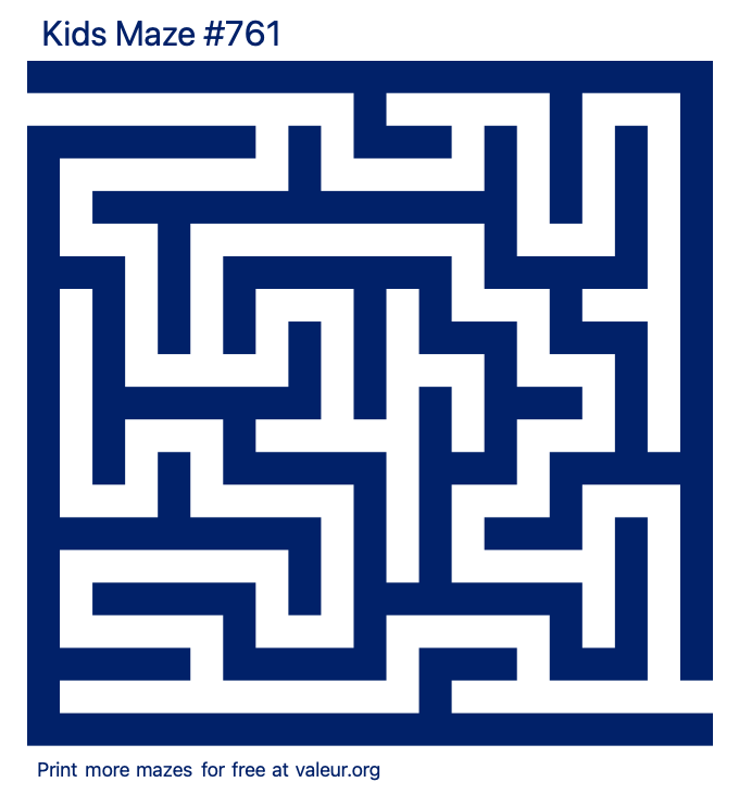 Free Printable Kids Maze number 761