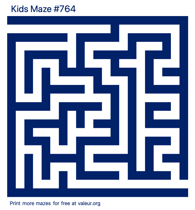 Free Printable Kids Maze number 764