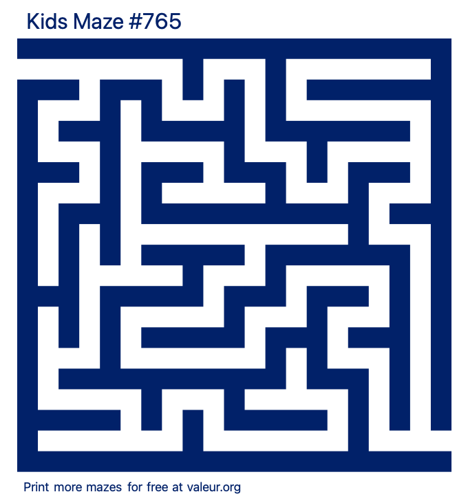 Free Printable Kids Maze number 765