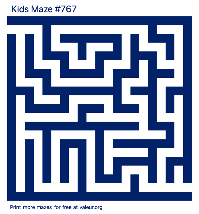 Free Printable Kids Maze number 767