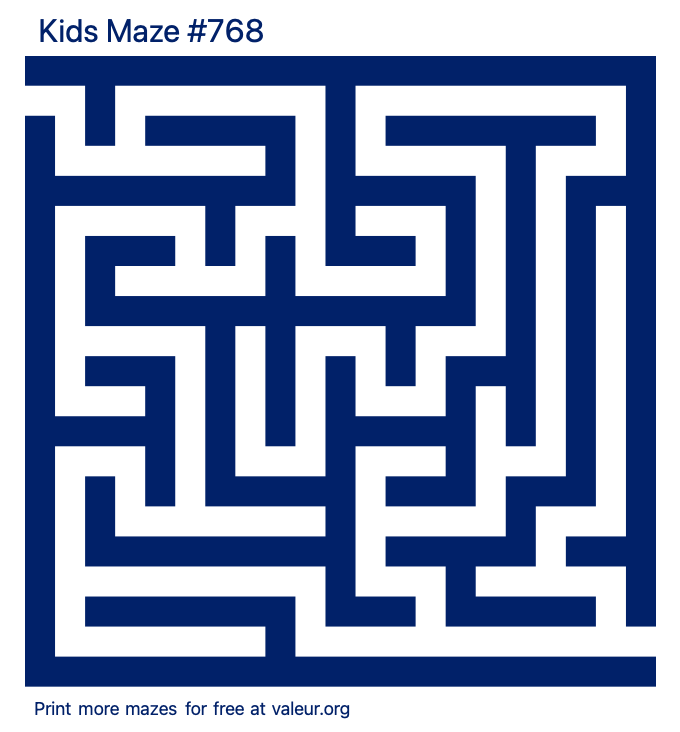 Free Printable Kids Maze number 768