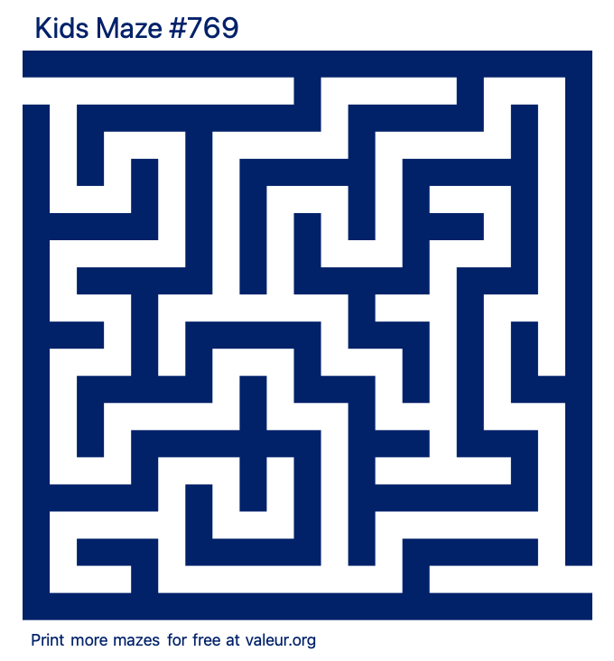 Free Printable Kids Maze number 769