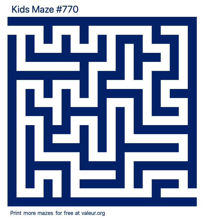 Free Printable Kids Maze number 770