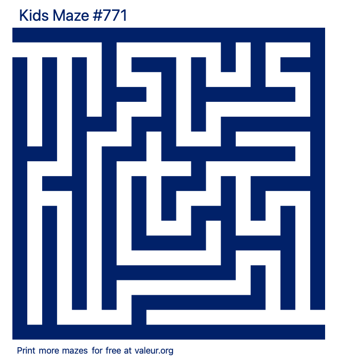 Free Printable Kids Maze number 771