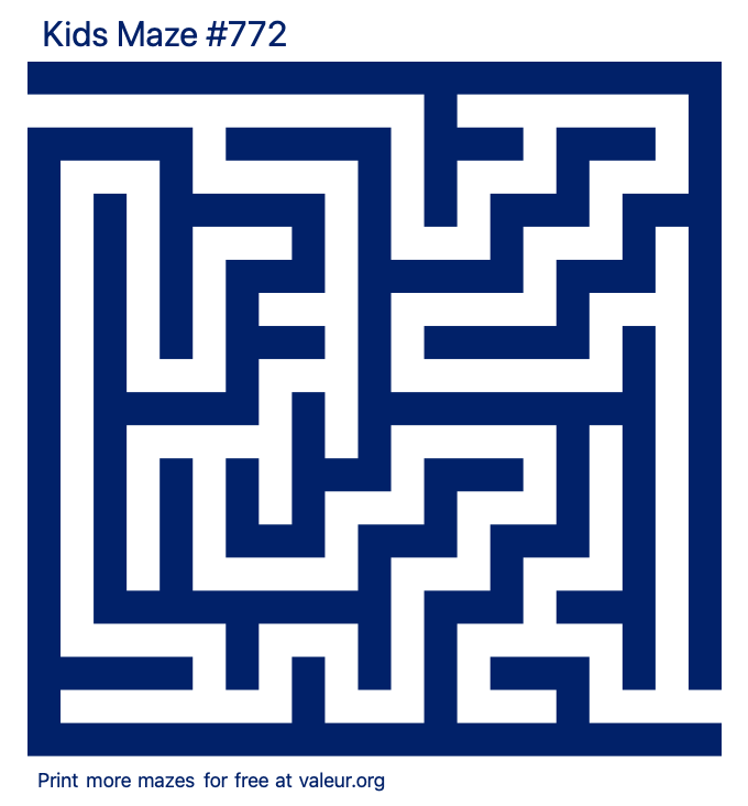 Free Printable Kids Maze number 772