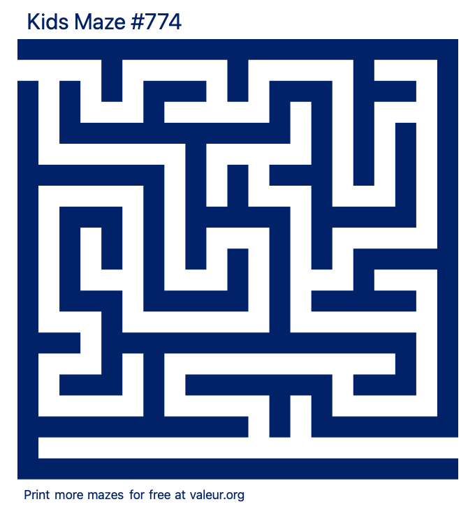 Free Printable Kids Maze number 774