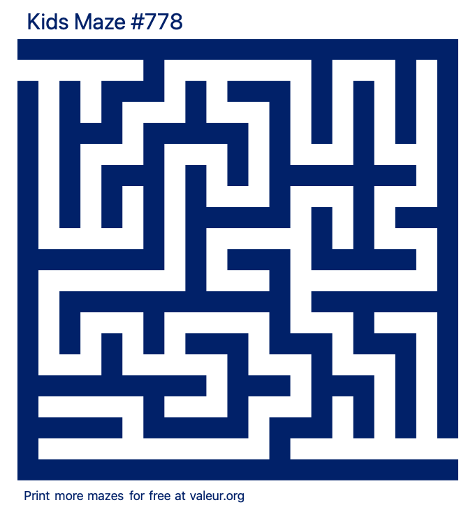 Free Printable Kids Maze number 778