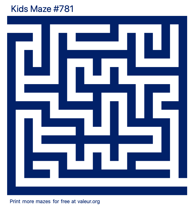 Free Printable Kids Maze number 781