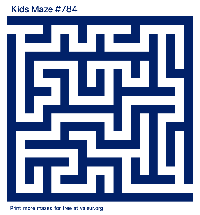 Free Printable Kids Maze number 784