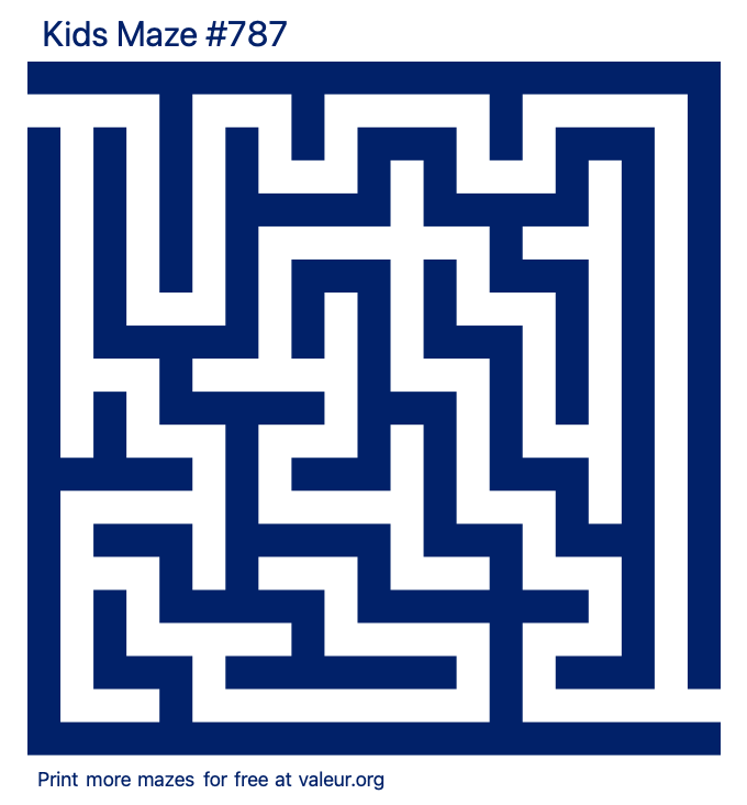 Free Printable Kids Maze number 787