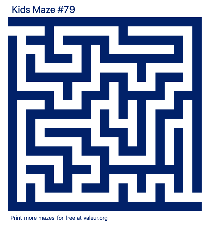 Free Printable Kids Maze number 79