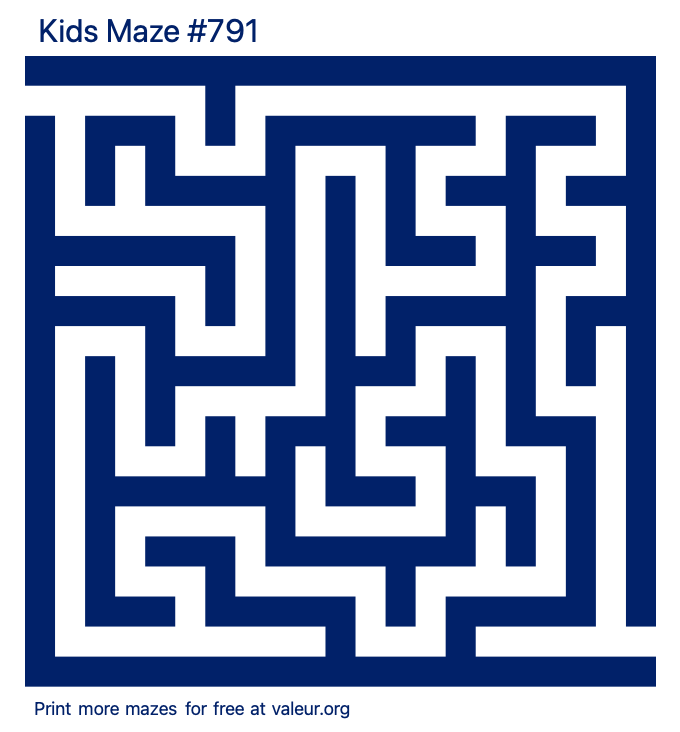 Free Printable Kids Maze number 791