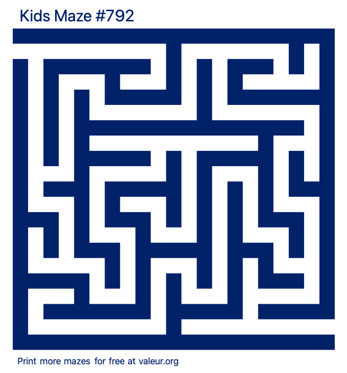 Free Printable Kids Maze number 792