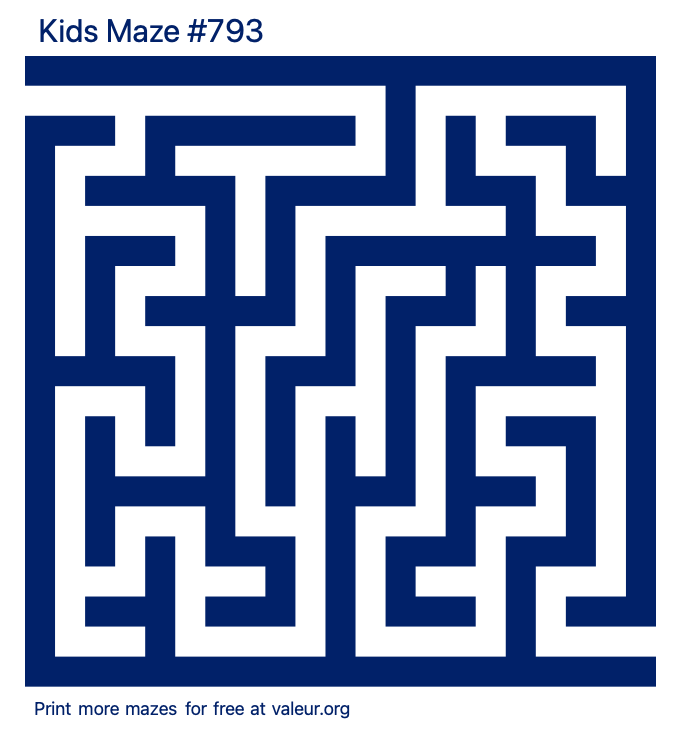 Free Printable Kids Maze number 793