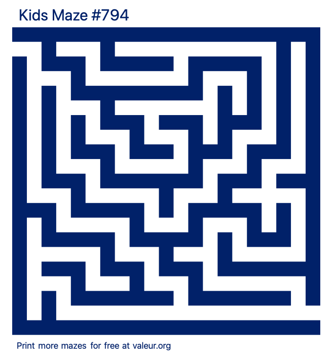 Free Printable Kids Maze number 794