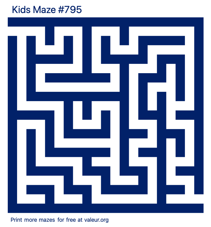 Free Printable Kids Maze number 795