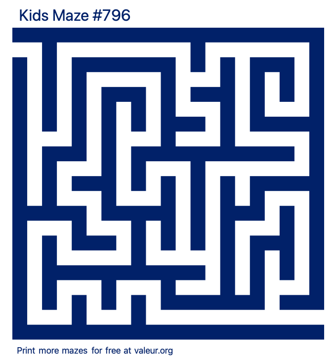 Free Printable Kids Maze number 796