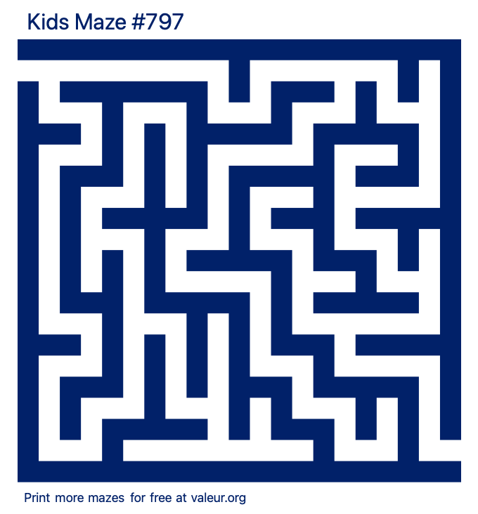 Free Printable Kids Maze number 797