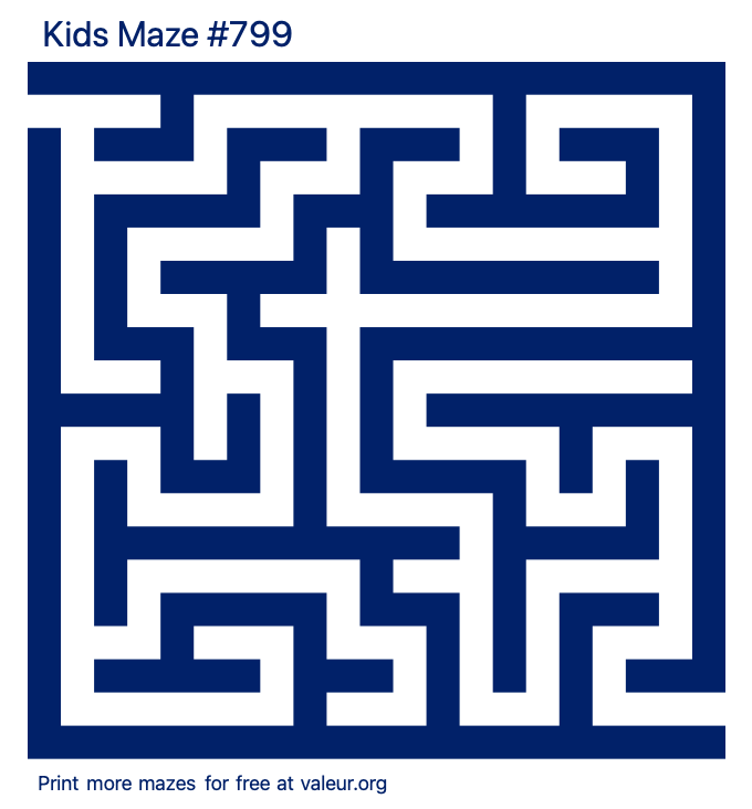 Free Printable Kids Maze number 799