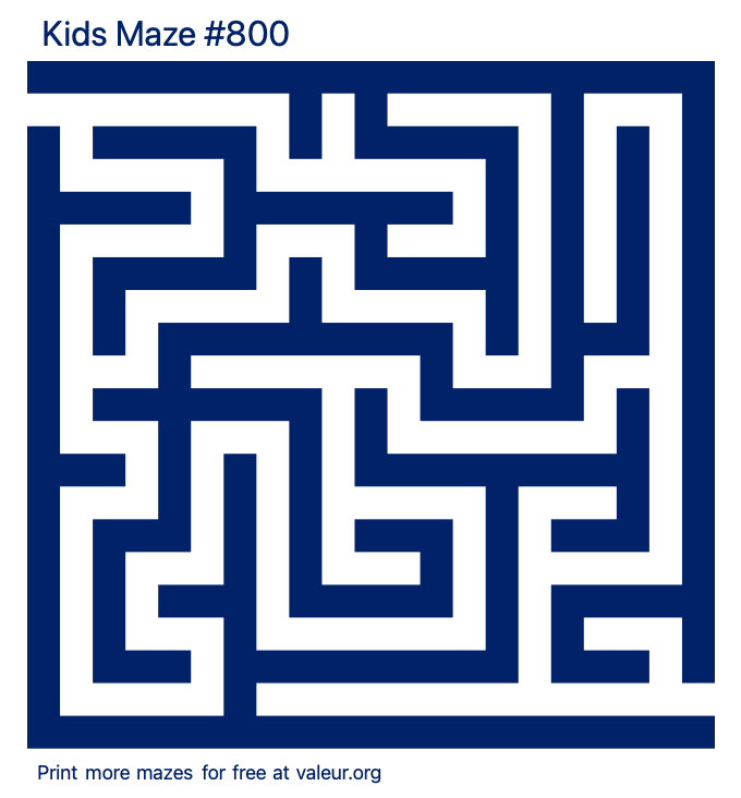 Free Printable Kids Maze number 800