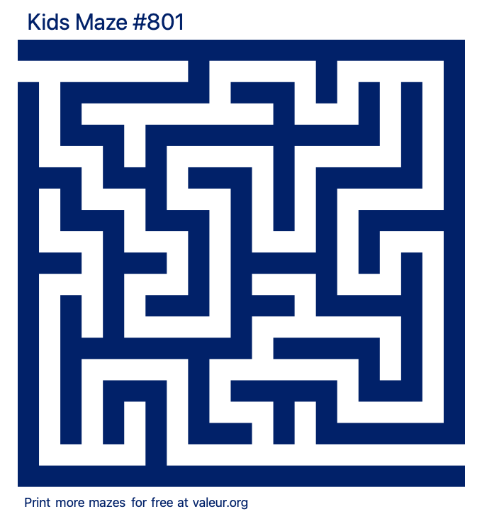 Free Printable Kids Maze number 801