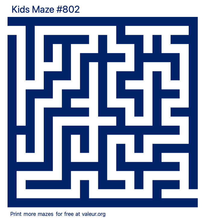 Free Printable Kids Maze number 802