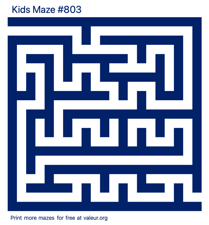 Free Printable Kids Maze number 803