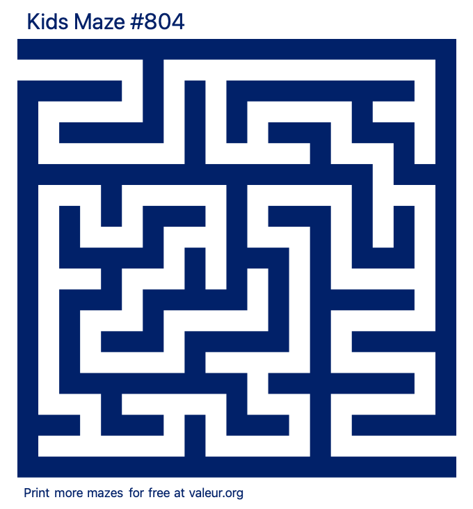 Free Printable Kids Maze number 804