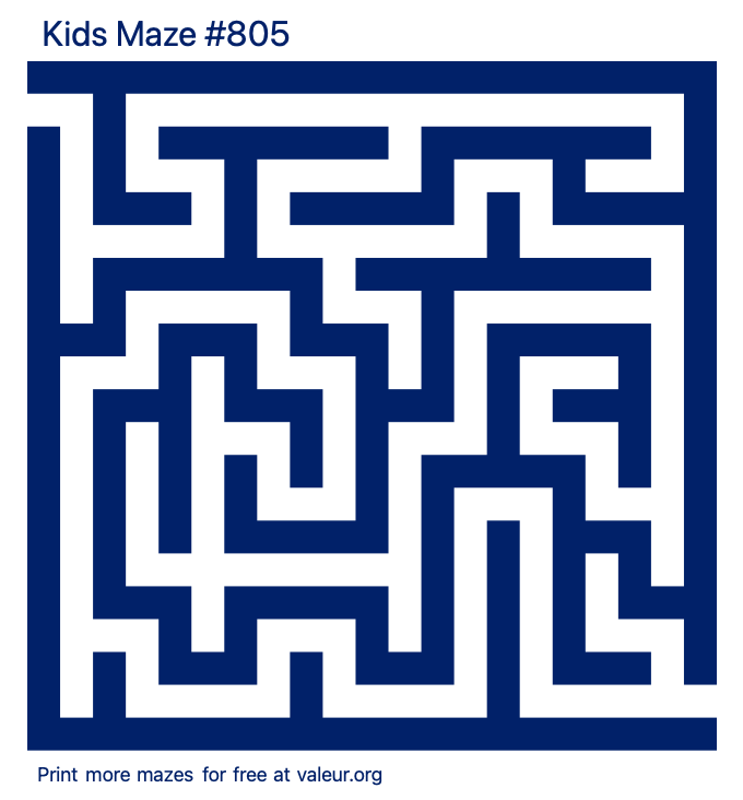 Free Printable Kids Maze number 805