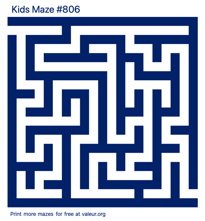 Free Printable Kids Maze number 806