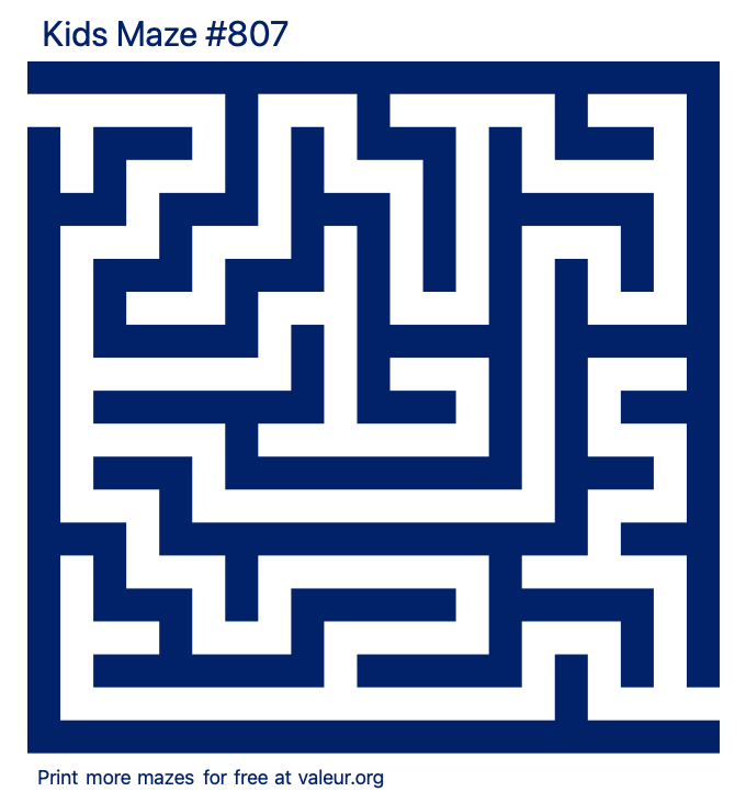 Free Printable Kids Maze number 807