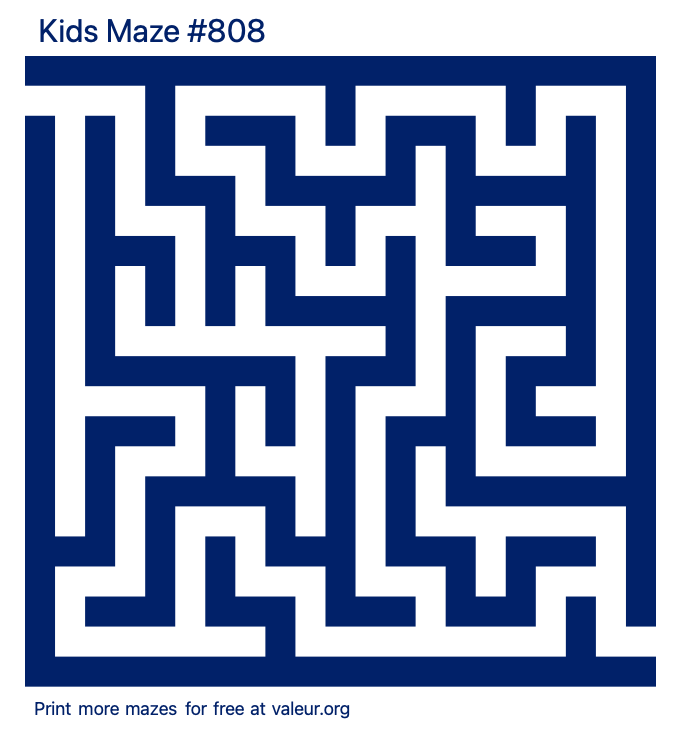 Free Printable Kids Maze number 808