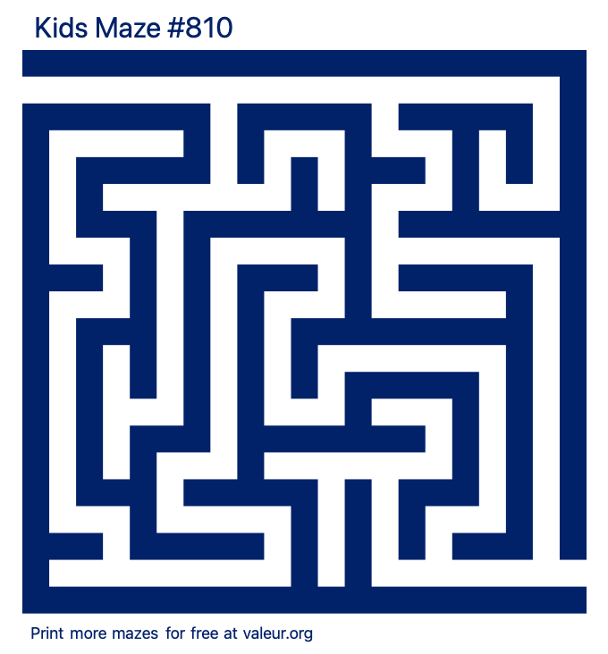 Free Printable Kids Maze number 810