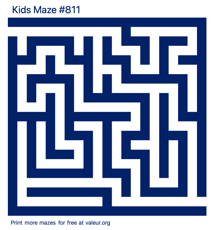 Free Printable Kids Maze number 811