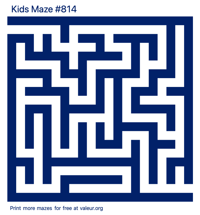 Free Printable Kids Maze number 814