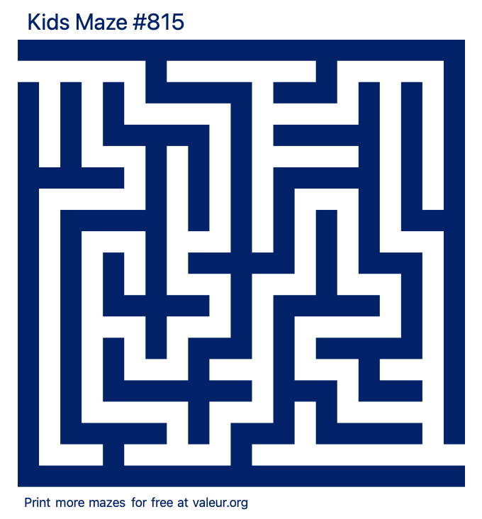 Free Printable Kids Maze number 815