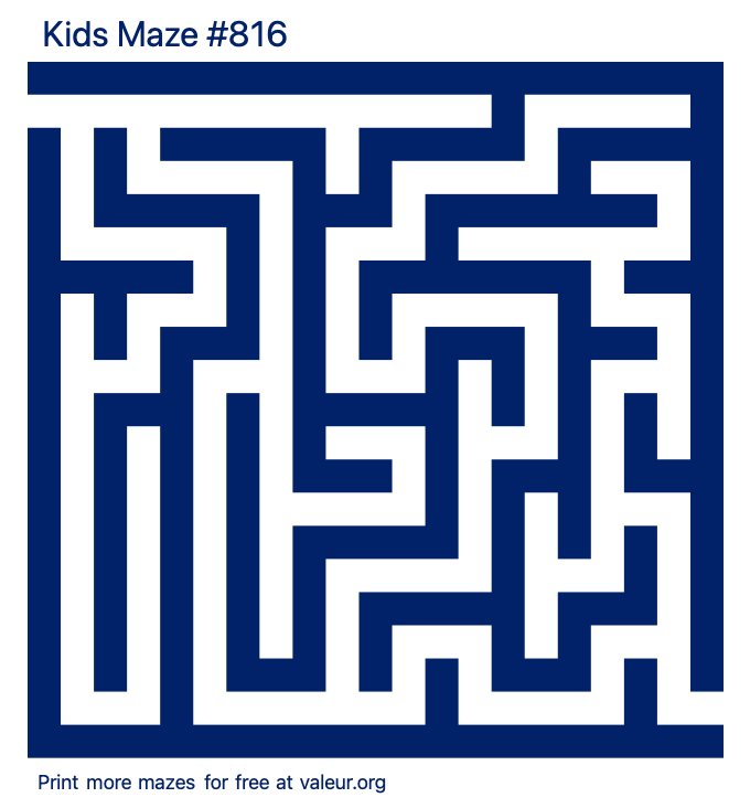 Free Printable Kids Maze number 816