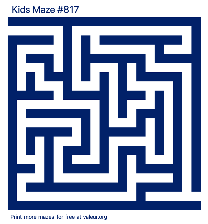 Free Printable Kids Maze number 817