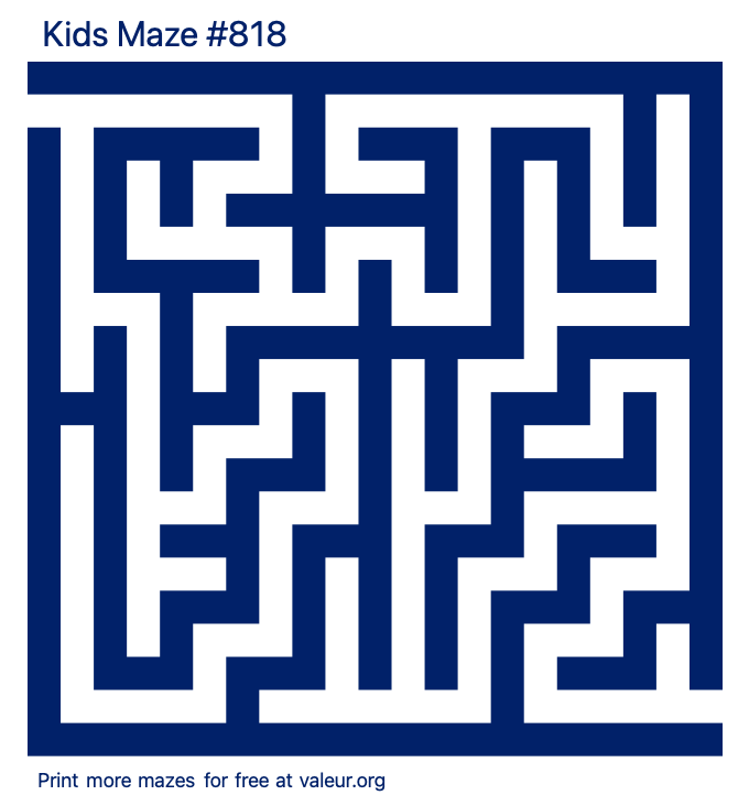 Free Printable Kids Maze number 818