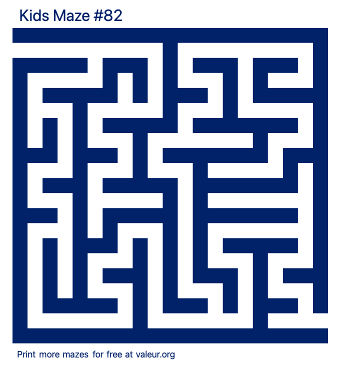 Free Printable Kids Maze number 82