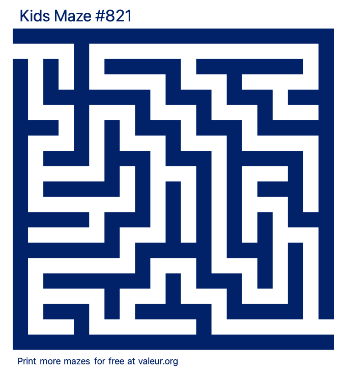 Free Printable Kids Maze number 821