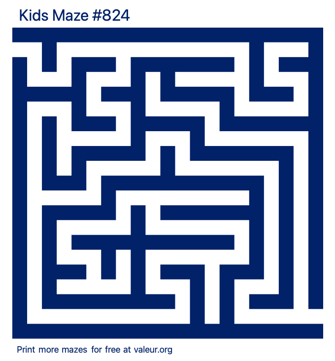 Free Printable Kids Maze number 824