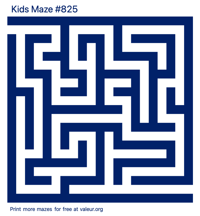 Free Printable Kids Maze number 825