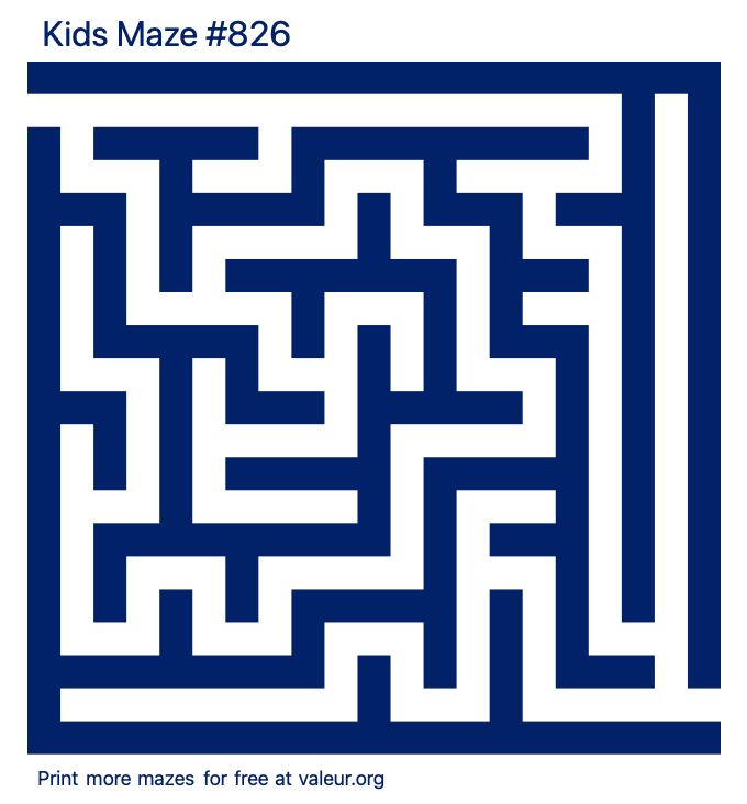 Free Printable Kids Maze number 826