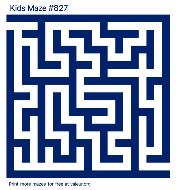 Free Printable Kids Maze number 827